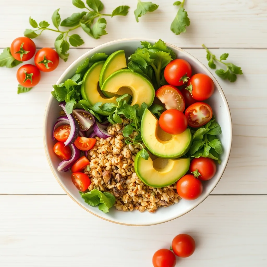Assiette équilibrée et colorée de légumes frais